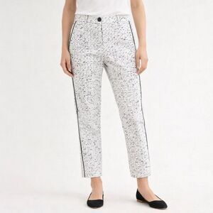 Pinko Textured Slim Pants Women’s Size 4 White Black Tweed Style Trousers
